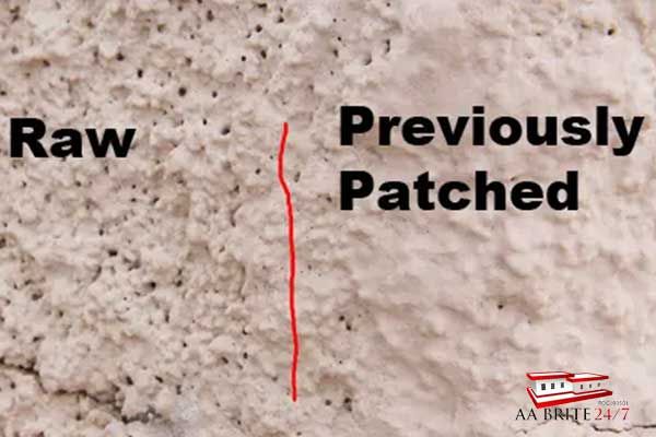 Raw versus Patched Stucco